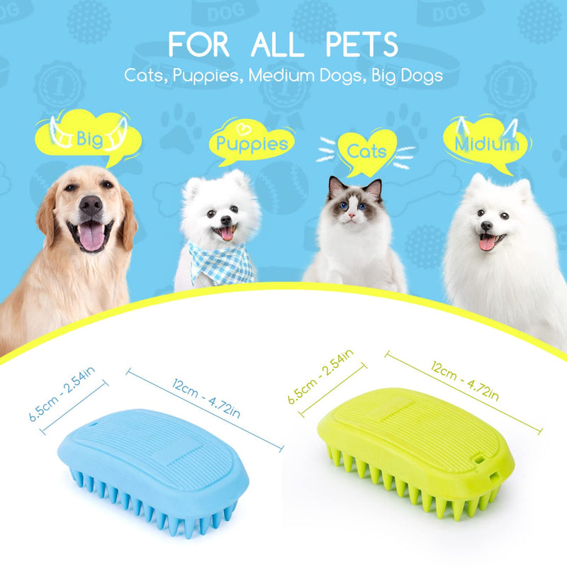 Nobleza 2 pieces dog brush short hair, soft rubber curry comb for dogs and cats with massage effect, dog bath brush, innovative dog brush for gentle grooming - PawsPlanet Australia