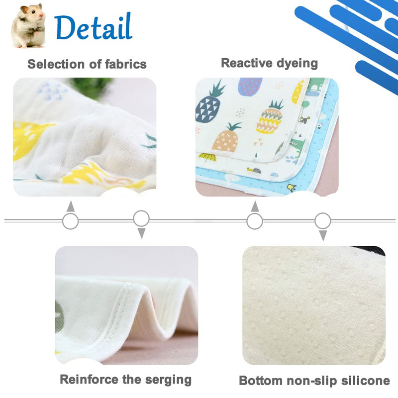 Hamiledyi Guinea Pig Cage Liners Washable Small Animals Bedding Hamster Anti Slip Pee Pads Reusable Training Mat for Pet Rat Chinchilla Bunny Rabbit Carrot - PawsPlanet Australia