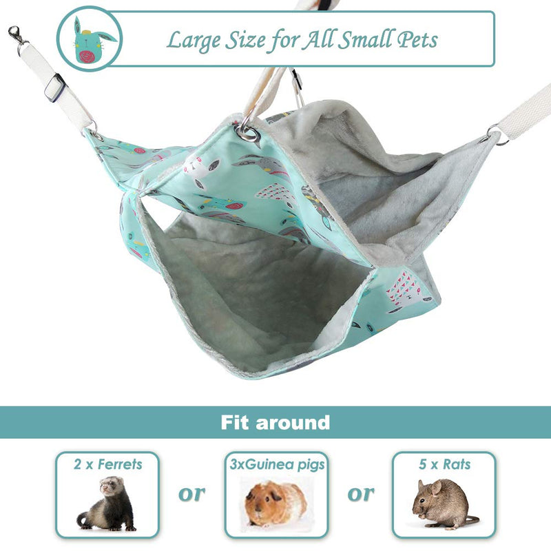 HOMEYA Pet Small Animal Hanging Hammock, Bunkbed Hammock Toy for Ferret Hamster Parrot Rat Guinea-Pig Mice Chinchilla Flying Squirrel Sleep Nap Sack Cage Swinging Bed Hideout (Blue3) - PawsPlanet Australia