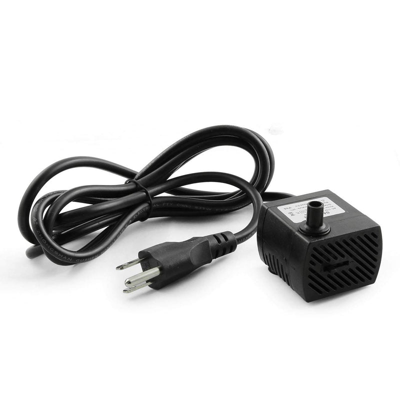 [Australia] - ZYAMY Black Water Pump Ultra Quiet with Dry Burning Protection 95GPH (350L/H 110V 4W) for Fountains, Hydroponics, Ponds, Aquariums & More 