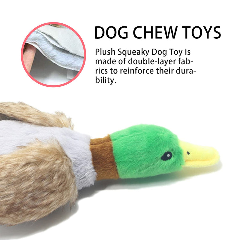 JINYJIA Squeaky Dog Toy, Durable Dog Plush Chew Toy, Sounds Paper and BB Sounds, for Puppy Medium Dogs, Duck - PawsPlanet Australia