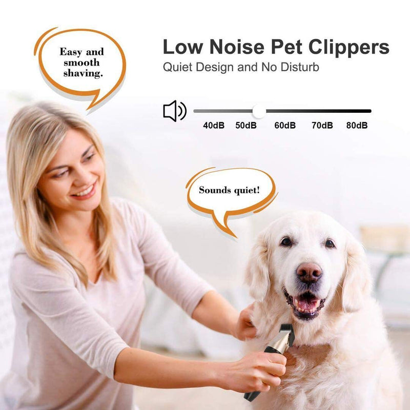 Dog Clippers Cordless Dog Grooming Kit Professional Horse Clippers Detachable Blade with 4 Comb Guides，Low Noise Pet Clippers Rechargeable Pet Grooming Tools for Small & Large Dogs Cats Horse Pets - PawsPlanet Australia