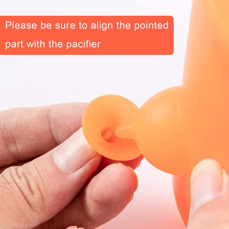 5 Pacifiers Puppy Kitten Silicone Feeder- Soft Puppy Milk Feeder Silicone Puppy Feeder for Feeding Small Pets Puppy Kitten ( Orange ) - PawsPlanet Australia