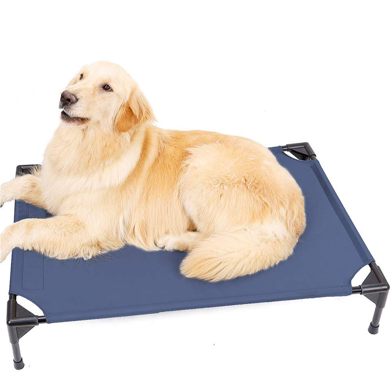 DORA BRIDAL Elevated Dog Bed, Portable Raised Pet Cot with Small Storage Bag, Foldable Pet Sleeping Sofa, Waterproof Breathable Cat Mat for Outdoor/Indoor, Easy to Install Blue - PawsPlanet Australia