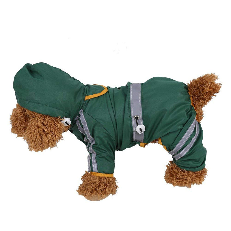 Fdit Pet Raincoat Waterproof Jacket Cat Dog Hood Rain Coat Reflective Jumpsuit Outdoor Apparel Clothes(M) - PawsPlanet Australia