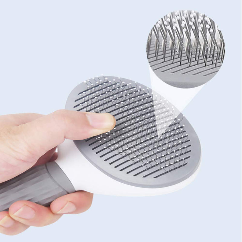 Pet Cat Brush Dog Brush Short Hair Grooming Brush Undercoat Cat Brush Fine Hair Soft Brush Automatic Hair Removal Comb with One Button Cleaning - PawsPlanet Australia