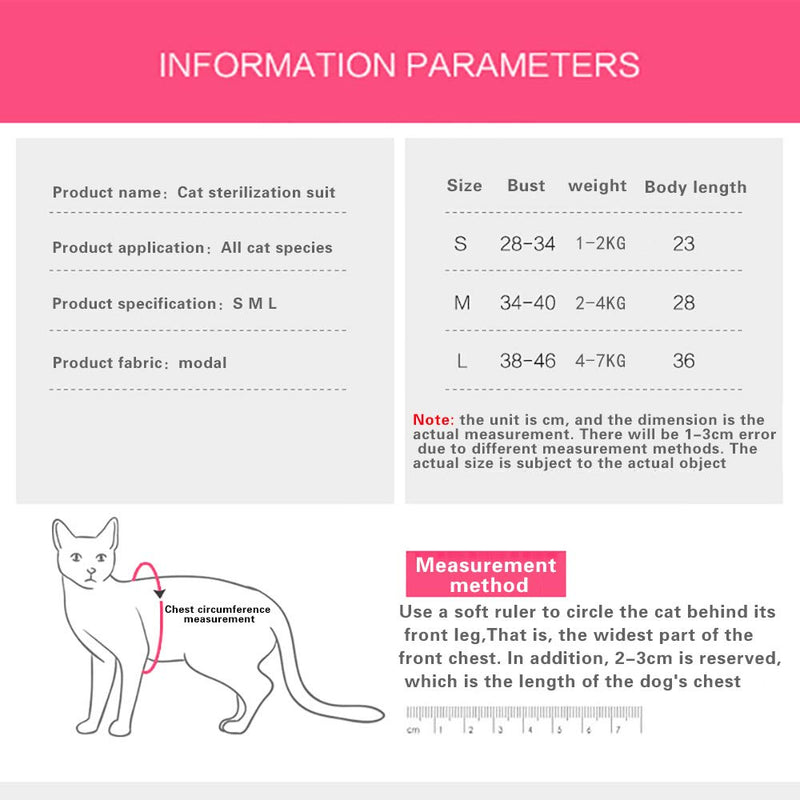 [Australia] - knhunupl Cat Wound Surgery Recovery Suit for Abdominal Wounds or Skin Diseases, After Surgery Wear, Pajama Suit, E-Collar Alternative for Cats and Dogs Pink S 