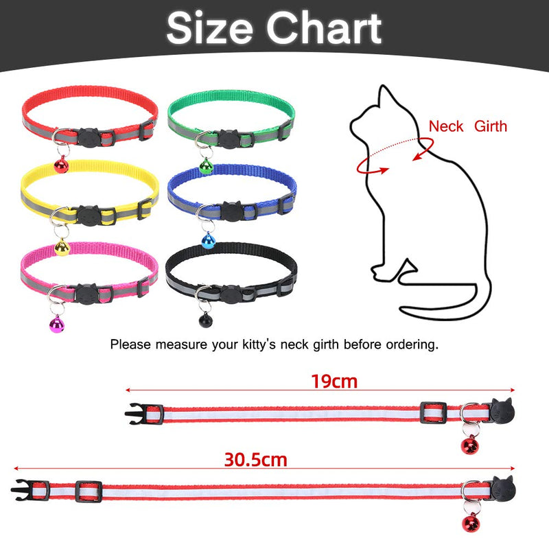 Reflective Cat Collar Quick Release - Adjustable 6 Pack Cat Collars for Kittens Cute and Durable, Soft and Comfortable - PawsPlanet Australia