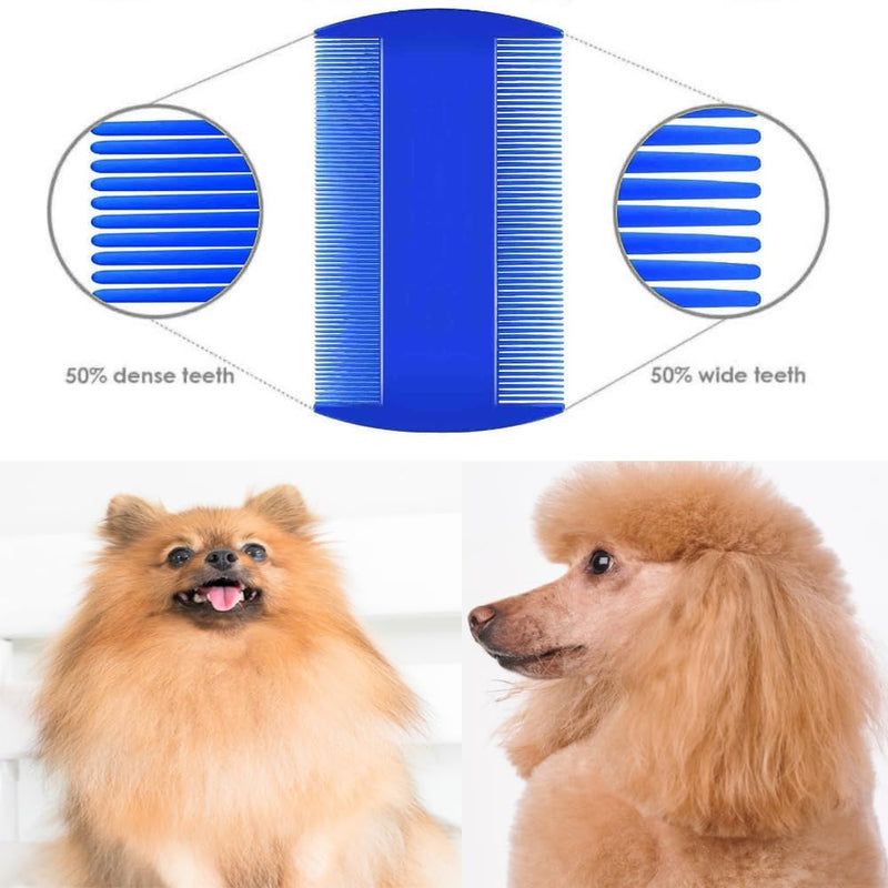 Pack of 4 cat dog flea comb, lice comb, flea comb for removing fleas, metal teeth lice comb, flea tear stain remover comb, pet comb stainless steel lice comb - PawsPlanet Australia