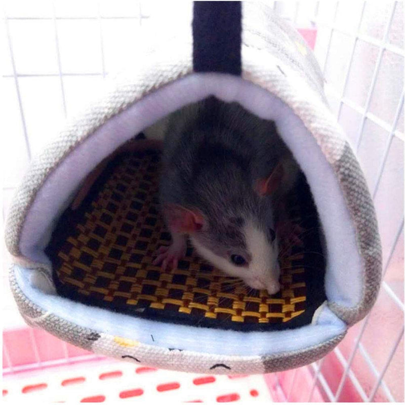 14*12cm Pet Hammock, Warm Soft Pet Canvas Hanging Bed Hammock House Durable Pet Sleeping Mat Pad House Nest for Small Hamster Parakeet Cockatiel Lovebird Budgie Finch Canary(Gray Rabbit) Gray Rabbit - PawsPlanet Australia