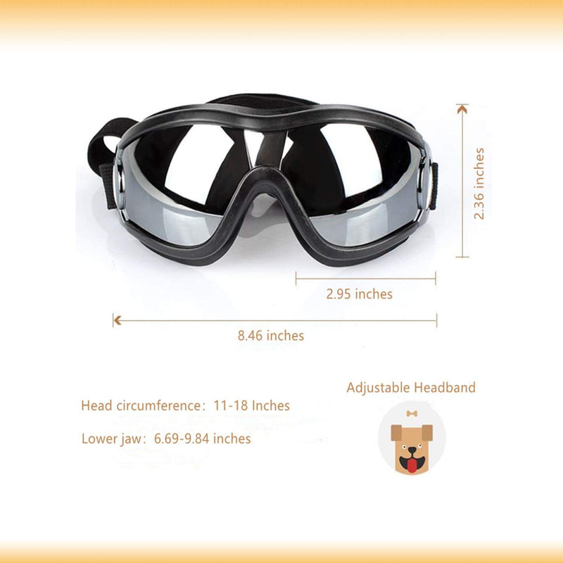 FOUAVE Dog Sunglasses/Goggles, UV/Wind/Dust/Fog Protection Pet Glasses Eye Wear Protection Goggles with Adjustable Strap for Medium or Large Dogs - PawsPlanet Australia