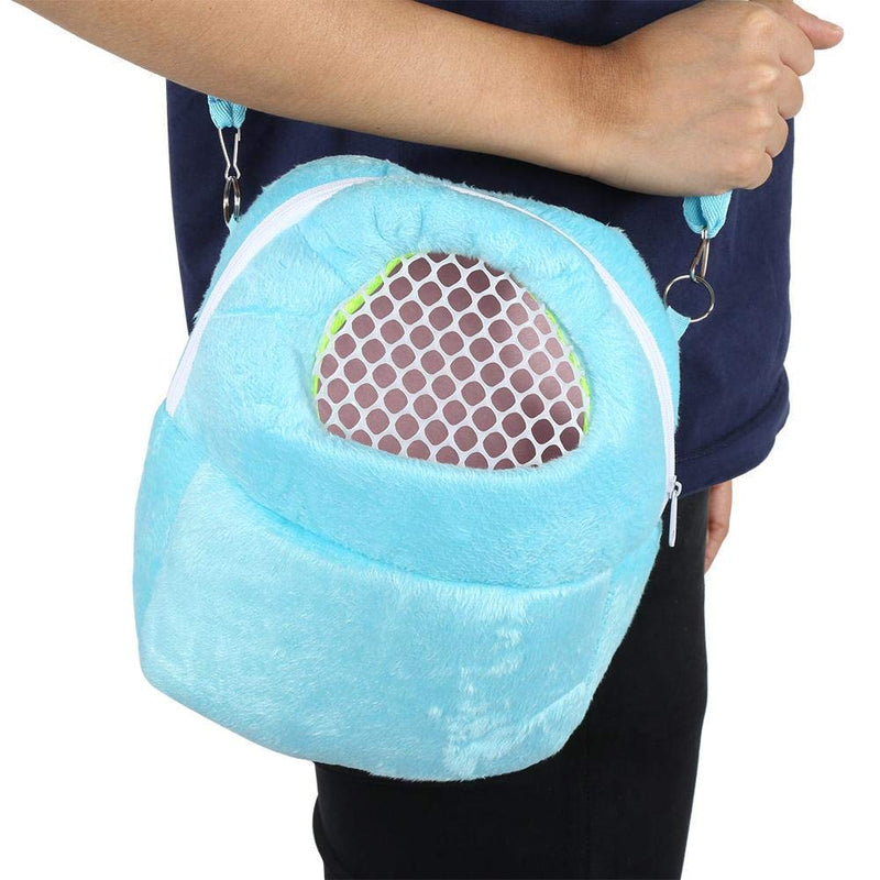 [Australia] - Pet Carrier Bag Pet Sling Carrier Backpack Portable Travel Backpack Breathable Outgoing Bag bonding Pouch for Small Pets Hedgehog Hamsters Sugar Glider Chinchilla Guinea Pig Blue 