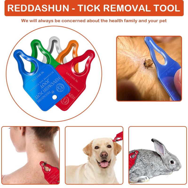 Rendasun Tick Remover Tool, Quick and Safe, and Reliable Suitable for Pets, Animals, and Humans, Essential Tick Remover Tool for Portable Outdoor Living (3 Pack Orange Red Blue) - PawsPlanet Australia