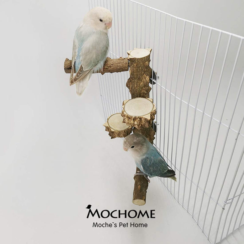 [Australia] - ATB2U Bird Perch Nature Wood Stand Birdcage Stands for 1-2pcs Small Medium Parrots Branch Platform Paw Grinding Stick Bird Parrot Toy with Parrot Parakeet 