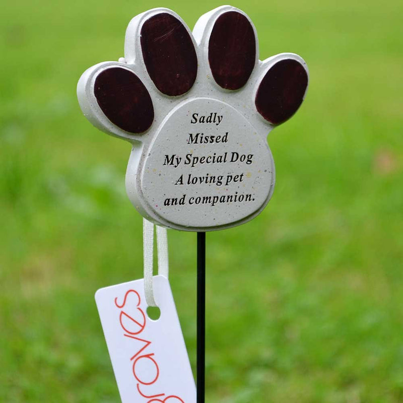 Angraves Special Dog Paw Print Memorial Pet Memory Tribute Stick - PawsPlanet Australia