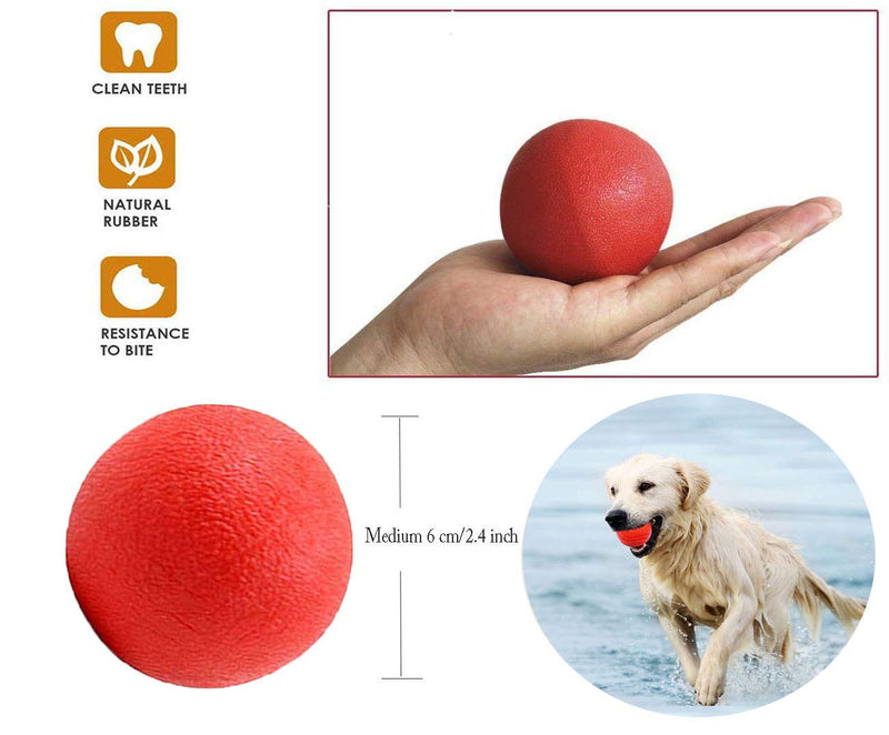 Panlom 3 Pack Dog Balls Indestructible - 100% Natural Rubber Dog Ball Non-Toxic Tough Toy for Small Medium Large Dog Medium 3 Pack - PawsPlanet Australia