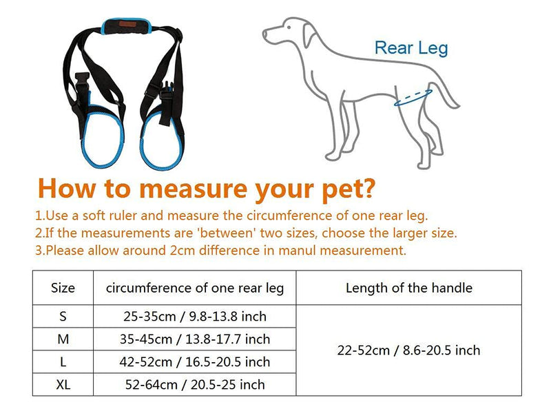 Komate Dog Lift Harness for Back Legs Portable Pet Support Sling for Help Lift Dogs Rear Dog Sling for Back Leg Disability Injury Dog Staircase Auxiliary Belt Retard (M (Rear leg 35-45cm)) M (Rear leg 35-45cm) - PawsPlanet Australia