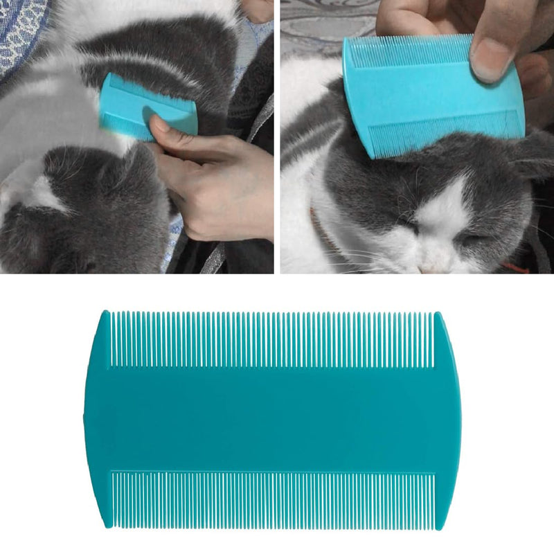 1 piece 2-in-1 stainless steel pet comb, cat comb with double-sided metal rounded teeth, stainless steel pet grooming comb, with 1 piece plastic lice comb, double-sided flea comb, for cats and dogs - PawsPlanet Australia