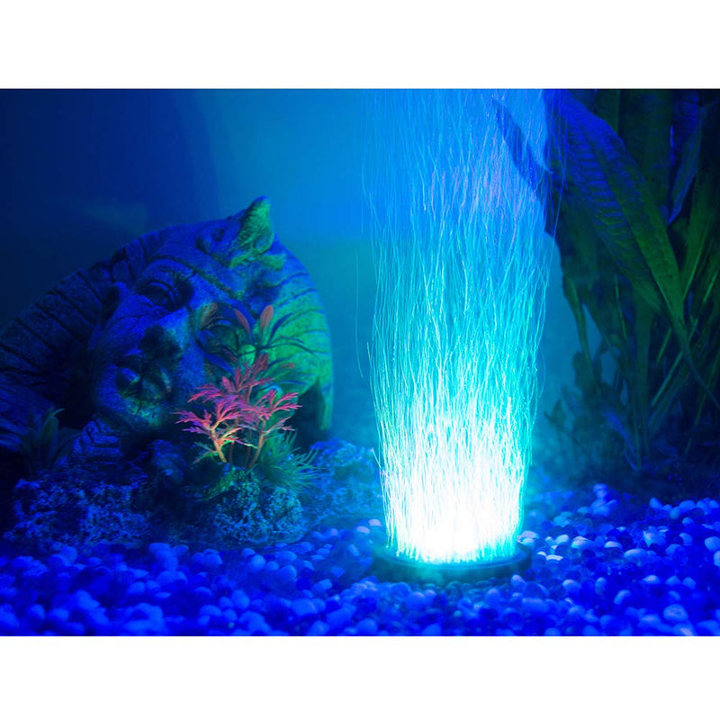 Aquarium Air Bubble LED Light Aquarium Air Stone Disk Kit Fish Tank Air Bubbler Decoration with 6 Color Changing LEDs - PawsPlanet Australia