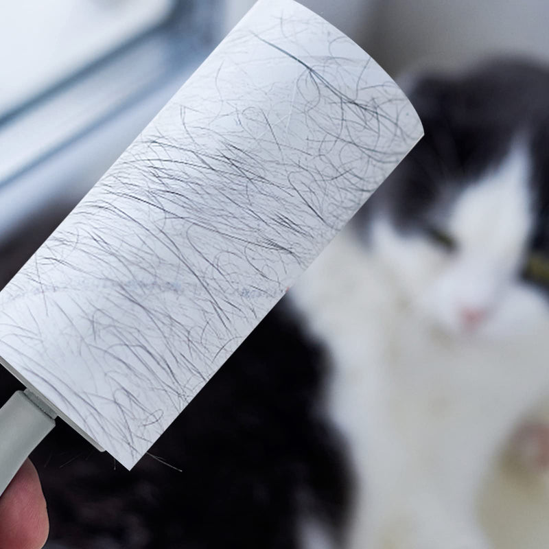 Puki Diary lint roller 6 rolls with 60 sheets each + 1 dispenser, extra sticky lint roller, pet hair remover lint brush for pet hair, clothing, sofa, bed, dog hair and carpet - PawsPlanet Australia