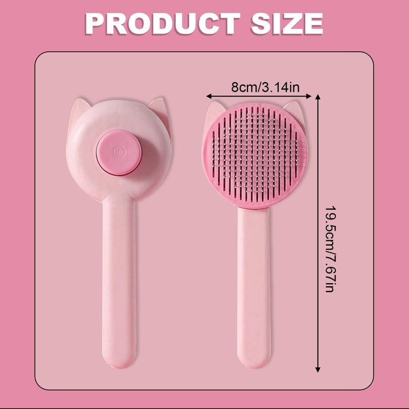 Cat brush, dog brush, medium and long hair, cat comb with handle, brush for pet care for removing undercoat, loose fur and dirt, for medium and long hair dogs, cats (pink) pink - PawsPlanet Australia