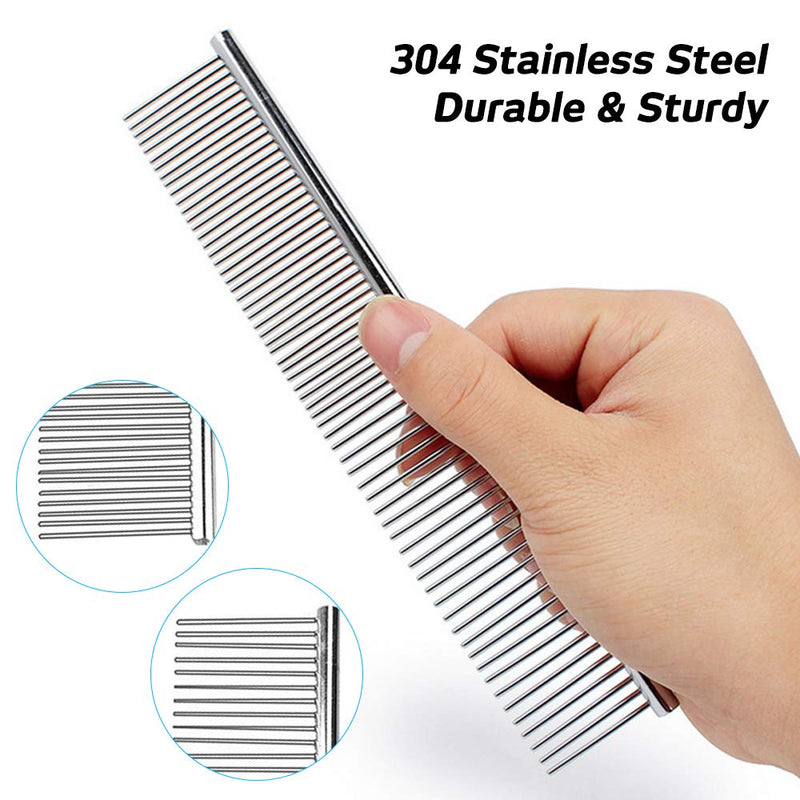 Set of 4, Professional Pet Grooming Comb, SourceTon Stainless Steel Combs for Dogs, Cats, and Other Pets - PawsPlanet Australia