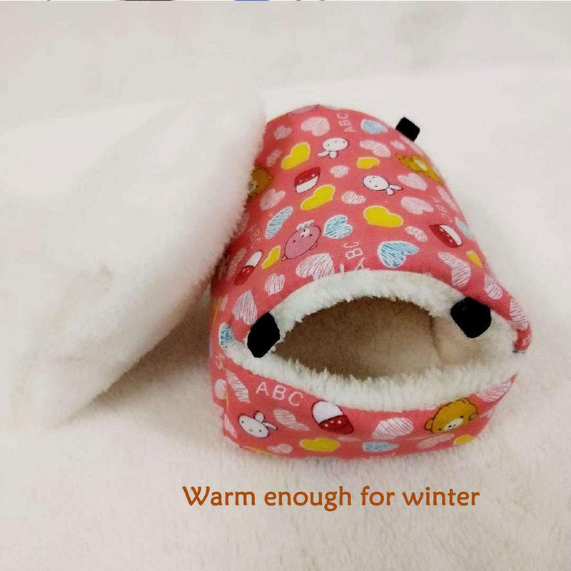 Oncpcare Winter Warm Small Animals Bed Playing Soft Hedgehog Bed Sleeping Cute Hamster Hammock Birds House Hanging Resting for Gerbil Young Guinea Pig Degu Drawl Hedgehog S(5.5 x 4.7 inch) Heart - PawsPlanet Australia