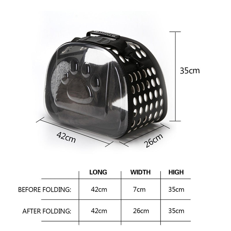 PETCUTE Cat Carrier Portable Small Dog Carrier Breathable Pet Carrying Bag For Small Dog Cat Rabbit with Shoulder Strap Black L - PawsPlanet Australia