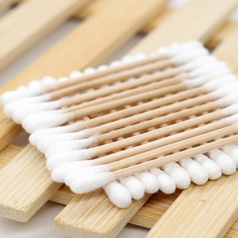 POPETPOP 160pcs Cotton Buds Long Wooden Handle Cotton Swabs Applicator Double Tip for Pets Dogs Cats Ear Care Cleaning - PawsPlanet Australia