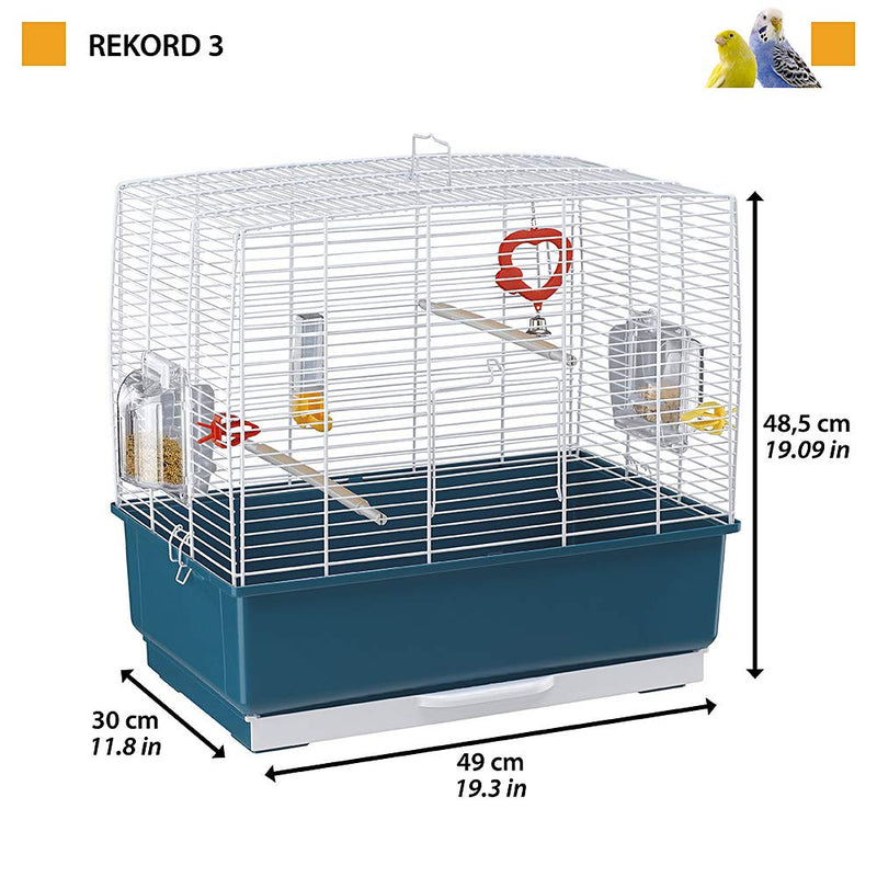 Ferplast Rectangular Shape Cage for Exotic Birds and Canaries, 49 x 30 x 48.5 cm - PawsPlanet Australia