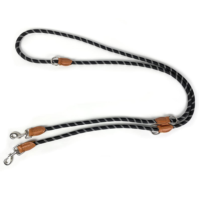 Trhillsbrad dog leash 3 m x 14 mm, adjustable dog leash, large medium dog, multifunctional leash, double leash, shoulder leash, robust, black 1.4 cm 2 - PawsPlanet Australia