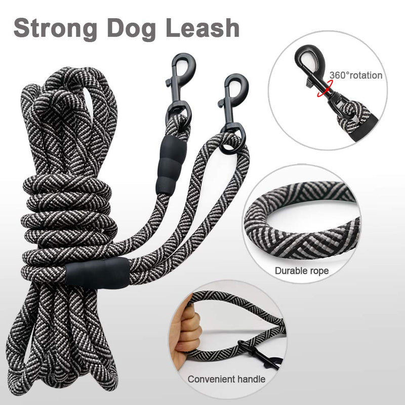 MayPaw Multi-Functional Dog Lead, Tie-Out Dog Leash/Hands-Free Dog Leash/Double Dog Leash for Large Medium Small Pets, 16ft black 1/3" * 16ft - PawsPlanet Australia