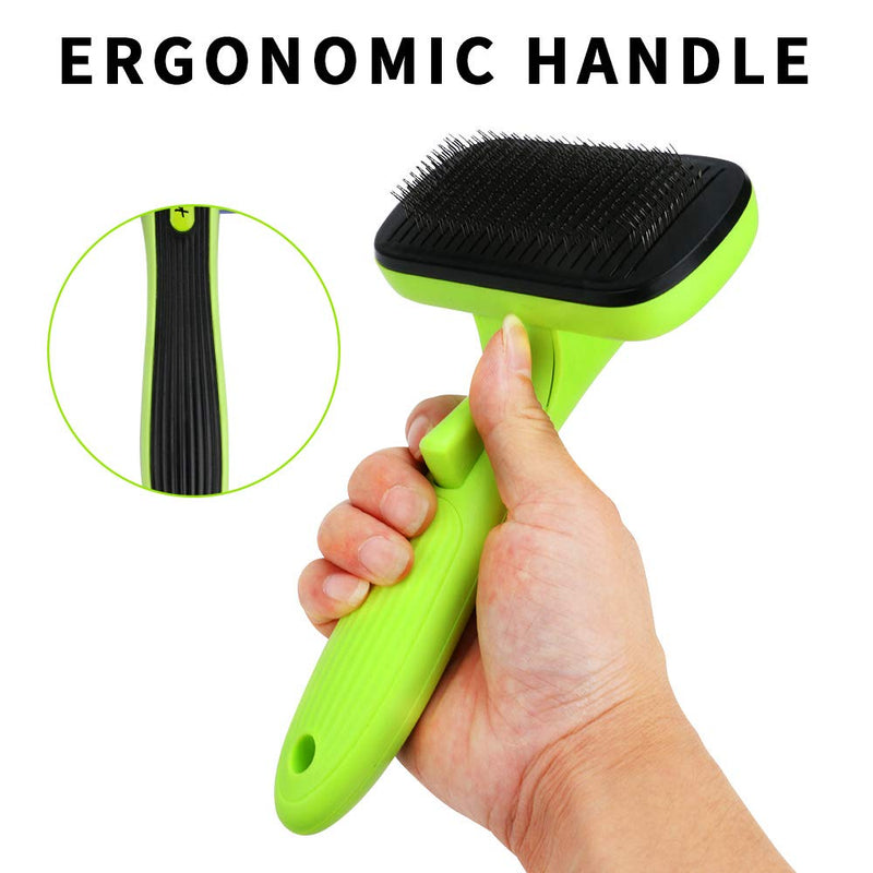 [Australia] - Winkeyes Pet Slicker Brush Self Cleaning Grooming Brush Dog Deshedding Tool Remove Dead Undercoat and Loose Hairs Suitable for Dogs Cats 