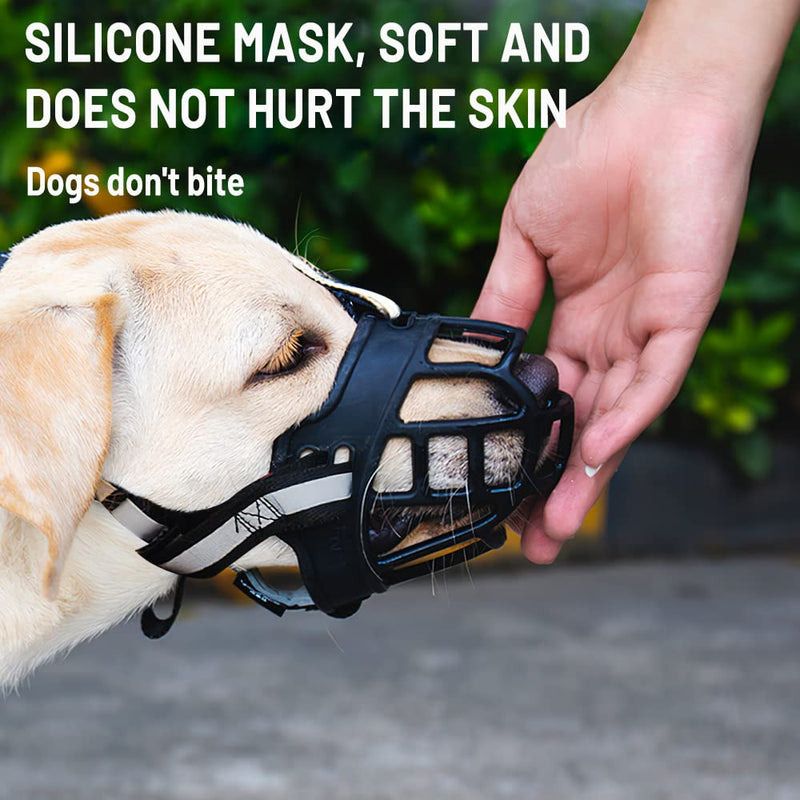 Muzzle for Large Dogs XL, FainFun Muzzle Biothane Dog, Muzzle for Dogs, Silicone, All-Eating, Anti-Bark (XL) - PawsPlanet Australia