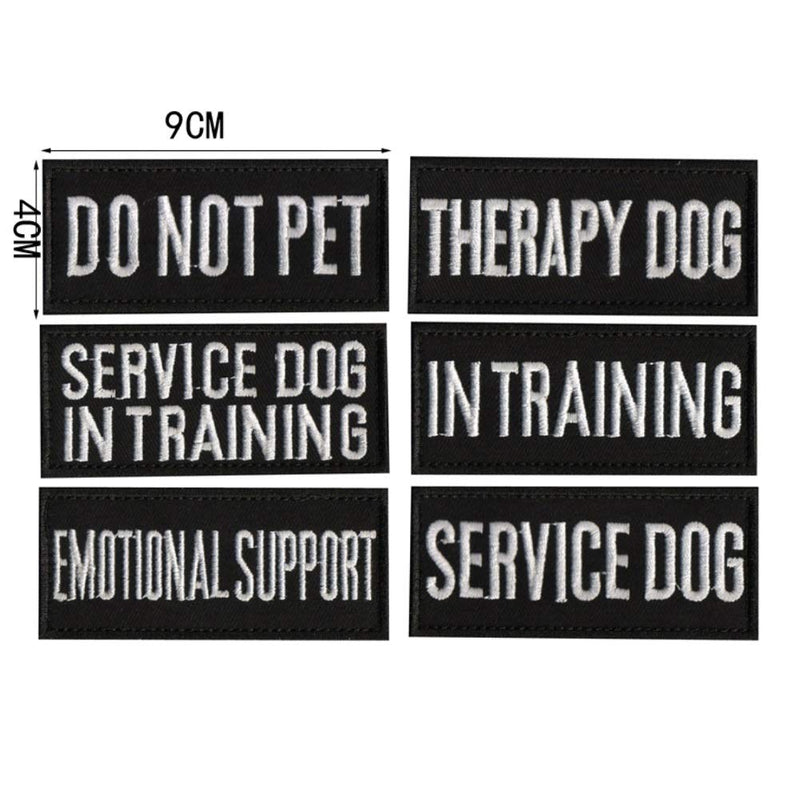 [Australia] - CheeseandU Dog Vest Harness Patches, 6Pack Dog Removable Patches Backing-Service Dog, Service Dog in Training, Do Not Pet, Emotional Support, Therapy Dog, in Training Embroidered Morale Badge Patches 