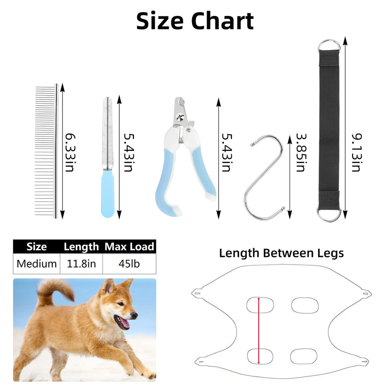 VIPITH Pet Grooming Harness,Grooming Hammock Harness for Cats & Dogs,Holder for Grooming,Pet Supplies Kit,Pet Stuff Helper with Nail Clippers/Trimmer(Random Color),Nail File for Bathing,Pet Comb - PawsPlanet Australia