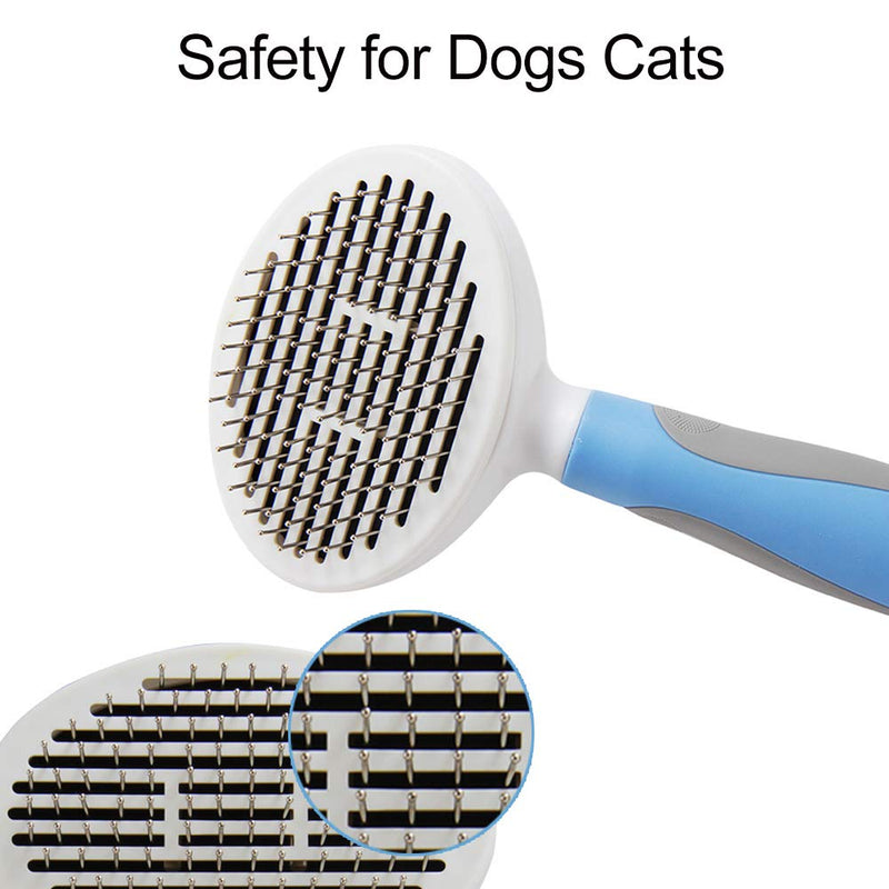 BINGXIAN Grooming Brush for Dogs Cats,Pet Comb Brush,Pet Self Cleaning Slicker Brush,Removes Loose Hair Deshedding Tool Pets Grooming Brush - PawsPlanet Australia