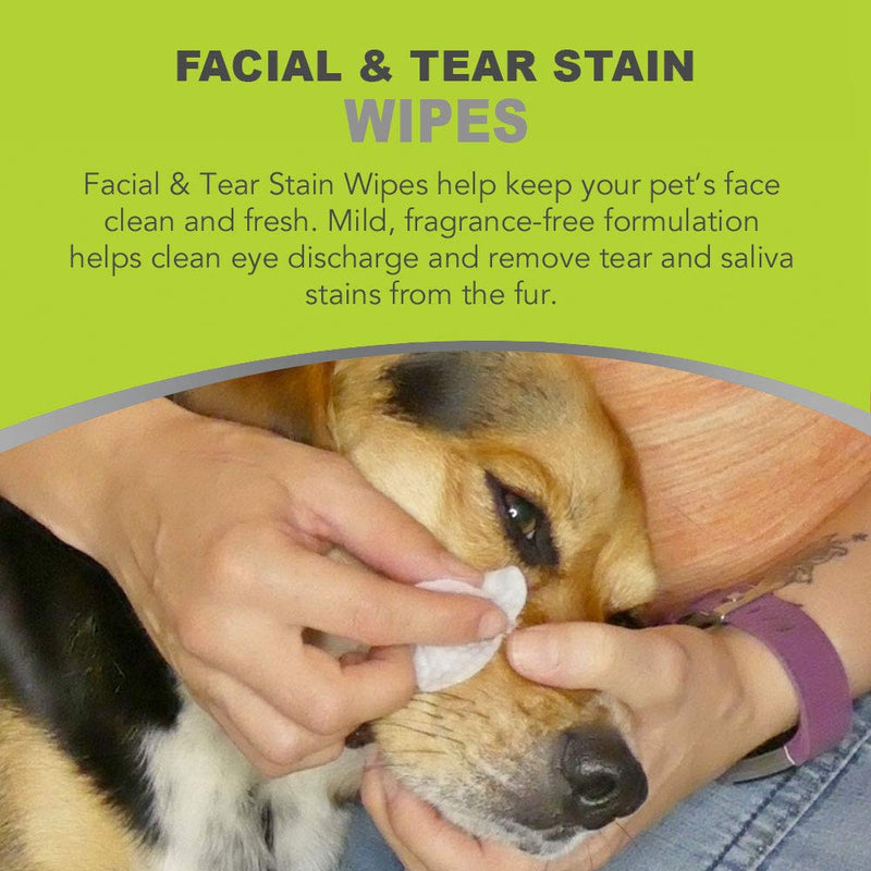 [Australia] - MOKAI Facial Wrinkle Eye and Tear Stain Wipes for Dogs and Cats | Extra Soft Wipes with Mild Fragrance-Free Formula that Removes Eye Discharge and Reduce Tear and Saliva Stains (70 Wipes) 