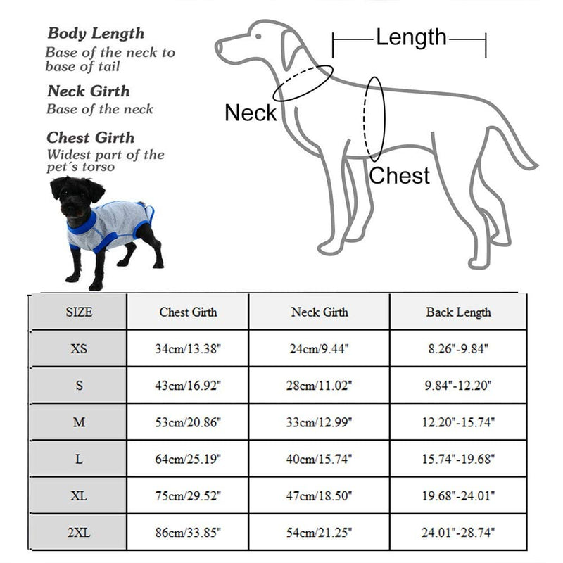 IDOMIK Recovery Suit for Dogs Cats After Surgery, Recovery Shirt for Male Female Dog Abdominal Wounds Post-Operative Recovery Shirt, Anti-Licking Pet Surgical Onesie Clothes, Substitute E-Collar Cone XS Grey - PawsPlanet Australia