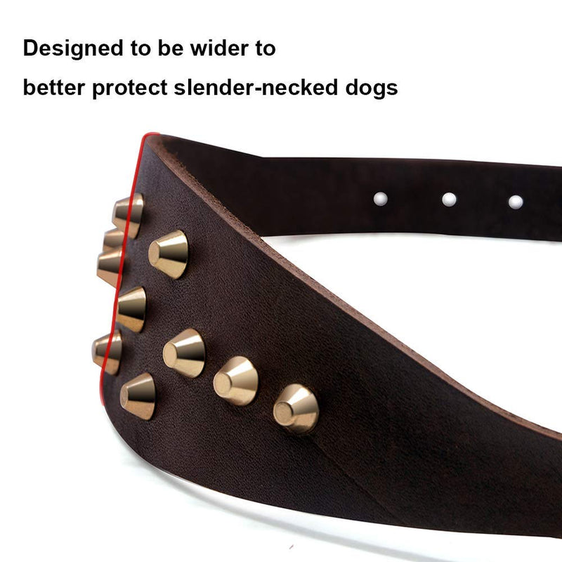 Tineer Adjustable Leather Greyhound Dog Collar Personalized Studded Rivet Necklace Pet Dog Collar Durable Pet Accessories Training Small Medium Large Dog Greyhound Whippets Great Dog - PawsPlanet Australia