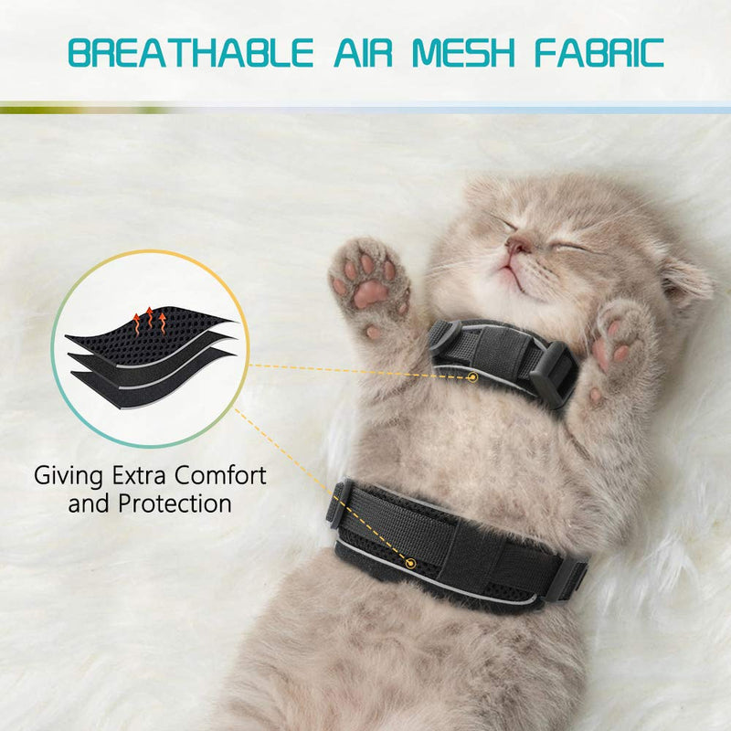 [Australia] - rabbitgoo Cat Harness and Leash for Walking, Escape-Proof No Choke Reflective Vest Harnesses for Small Cats, Kitten Harness with Magic Tapes and Double Clips for Kitty Safety Outdoor Activity 