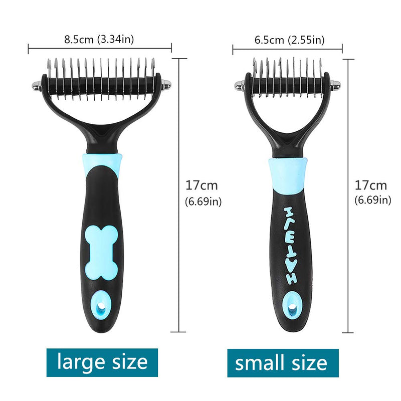 HATELI Self Cleaning Pet Slicker Brush Grooming Hair Deshedding Brush Undercoat Rake Tool for Shedding Dogs & Cats Hair with Long & Short Hair Small Blue - PawsPlanet Australia