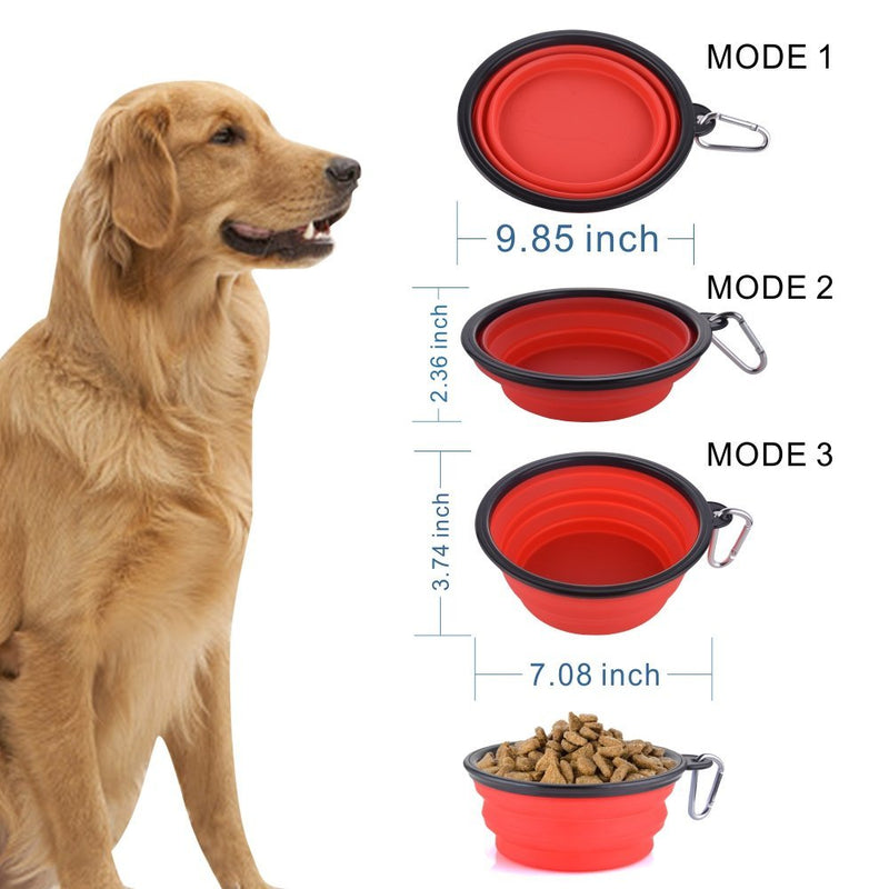 [Australia] - Guardians Extra Large Collapsible Dog Bowl, 102oz/3000ml Portable Foldable Water Bowls Food Dishes with Carabiner Clip Extra Large, 102oz 102oz-Red 