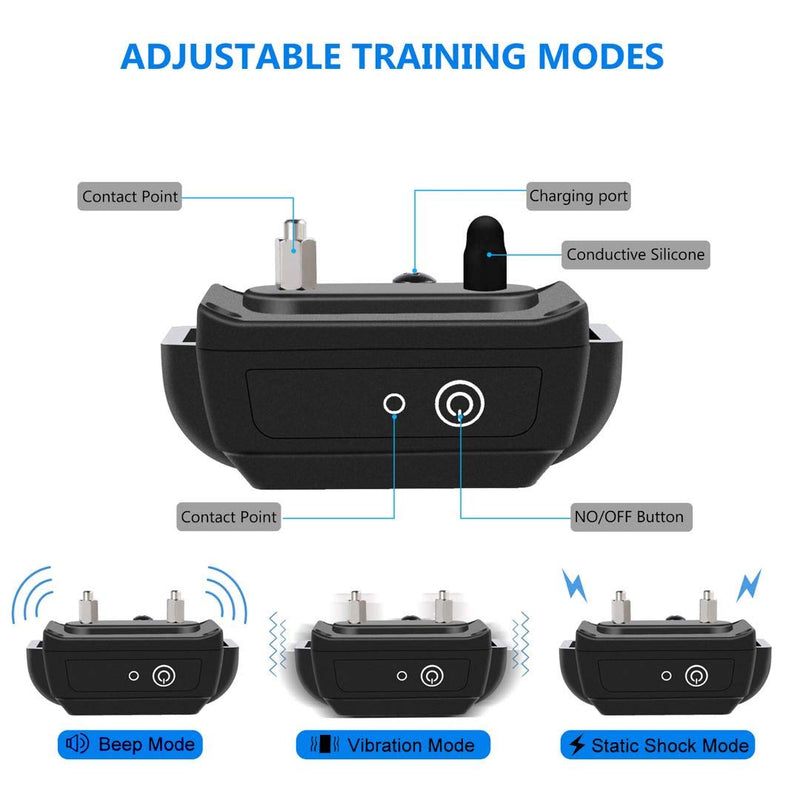 [Australia] - Akapola Dog Training Collar, Shock Collar Dogs Upgraded Remote Control 1200'-Rechargeable Upgraded Ip67 Waterproof Electric Collar Large Medium Small Dogs 