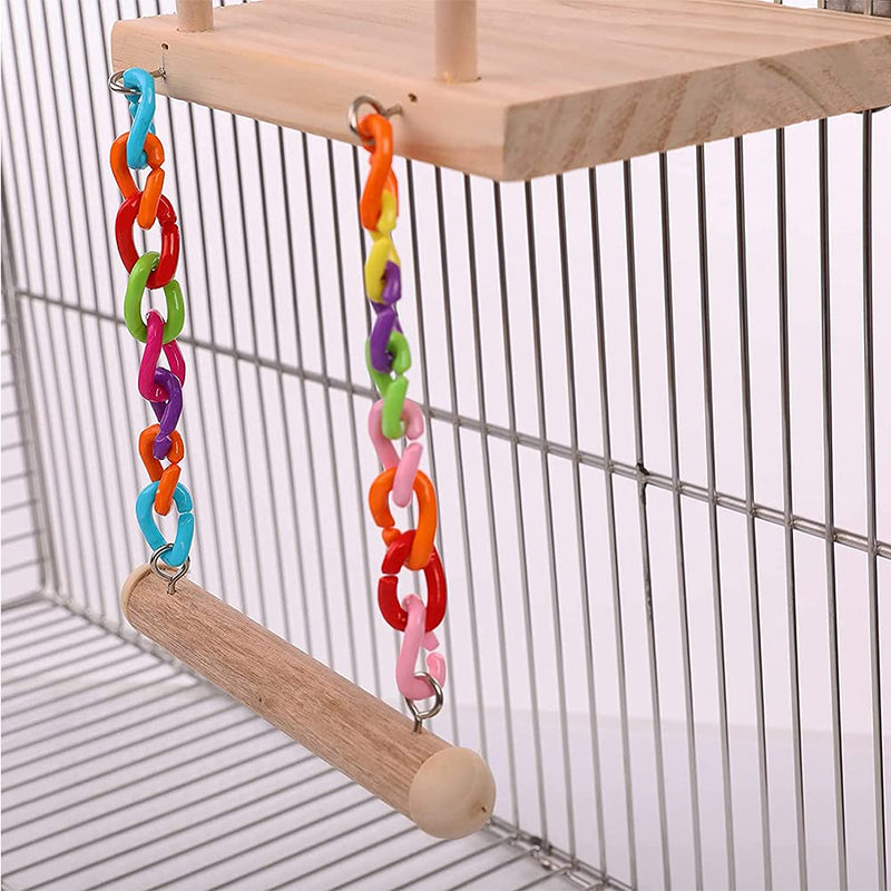 TeTupGa Bird Perches Cage Toys Parrot Wooden Platform Play Gyms Exercise Stands With Acrylic Wood Swing Ferris Wheel Chewing For Animals Green Cheeks, Baby Lovebird, Chinchilla, Hamster Budgie - PawsPlanet Australia