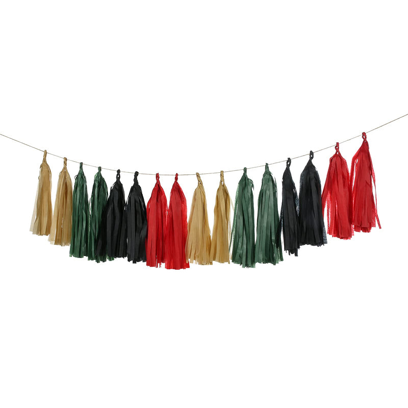 Mefuny 20pcs Sage Green Red Black and Khaki Shiny Tassel Garland Banner Tissue Paper Tassels for Wedding, Birthday, Bridal Shower, Baby Shower Christmas Party Decorations - PawsPlanet Australia