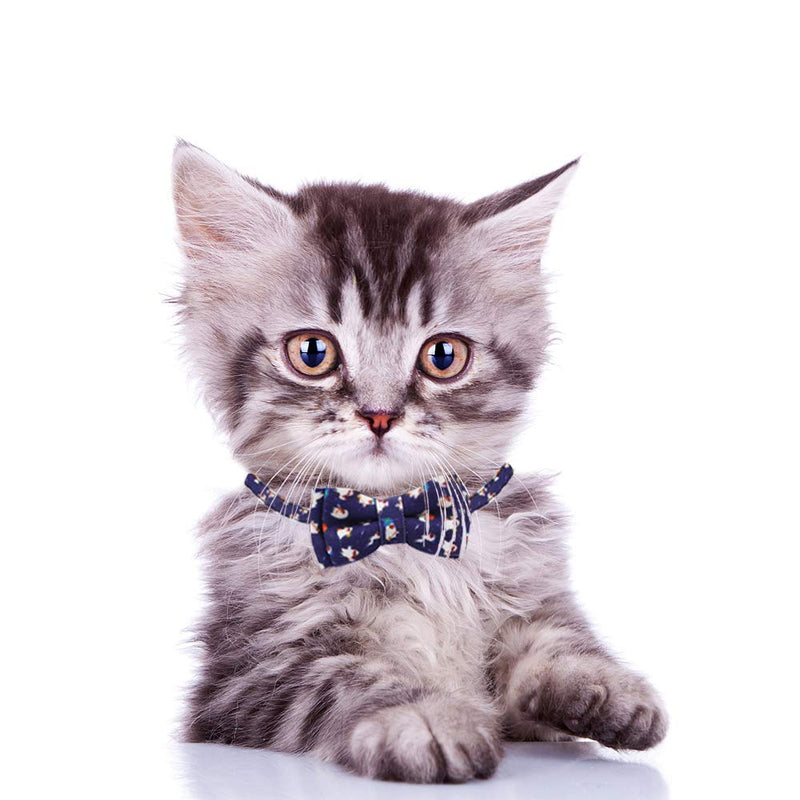 Derbway 2pcs Quick Release Cat Collars, Adjustable Safety Breakaway Collar, Cute Bow Tie with Bell - PawsPlanet Australia