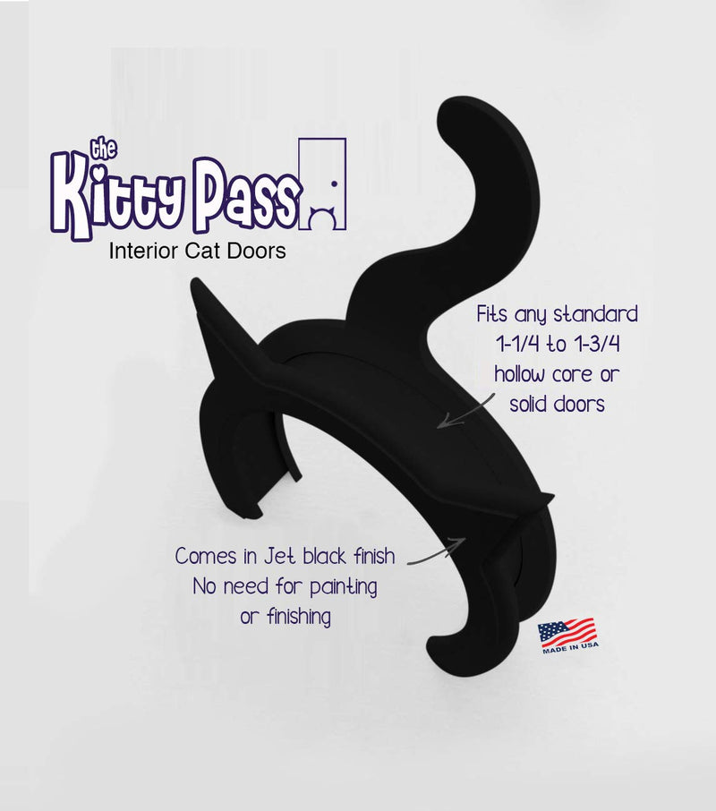 The Kitty Pass Interior Cat Door Special Midnight Edition (Black) - PawsPlanet Australia