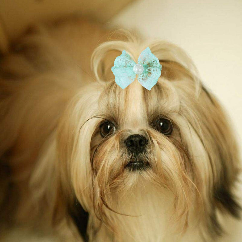 Balacoo Dog Bows- 20pcs Adorable Rubber Hair Band, Dog Bowknot Headwear for Pet Puppy Dog Cat Grooming Accessories - PawsPlanet Australia