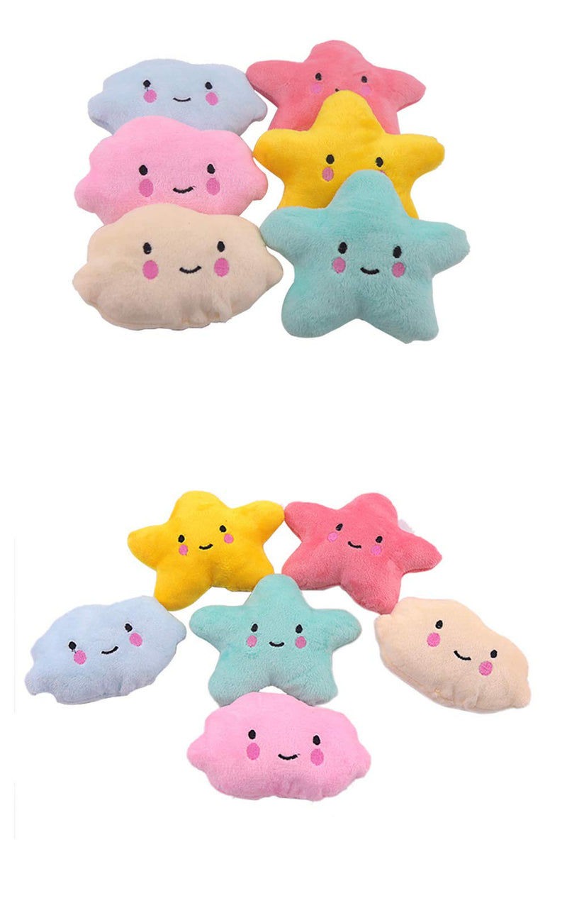 Pet Bite Squeaky Toys Smile Star Cute Stuffed Toys for Dogs Puppy Biting BB Sound Chew Squeaker Cloud Shape Plush Toy for Cats & Small Animals Exercise Entertainment,3 Pack (Cloud) - PawsPlanet Australia